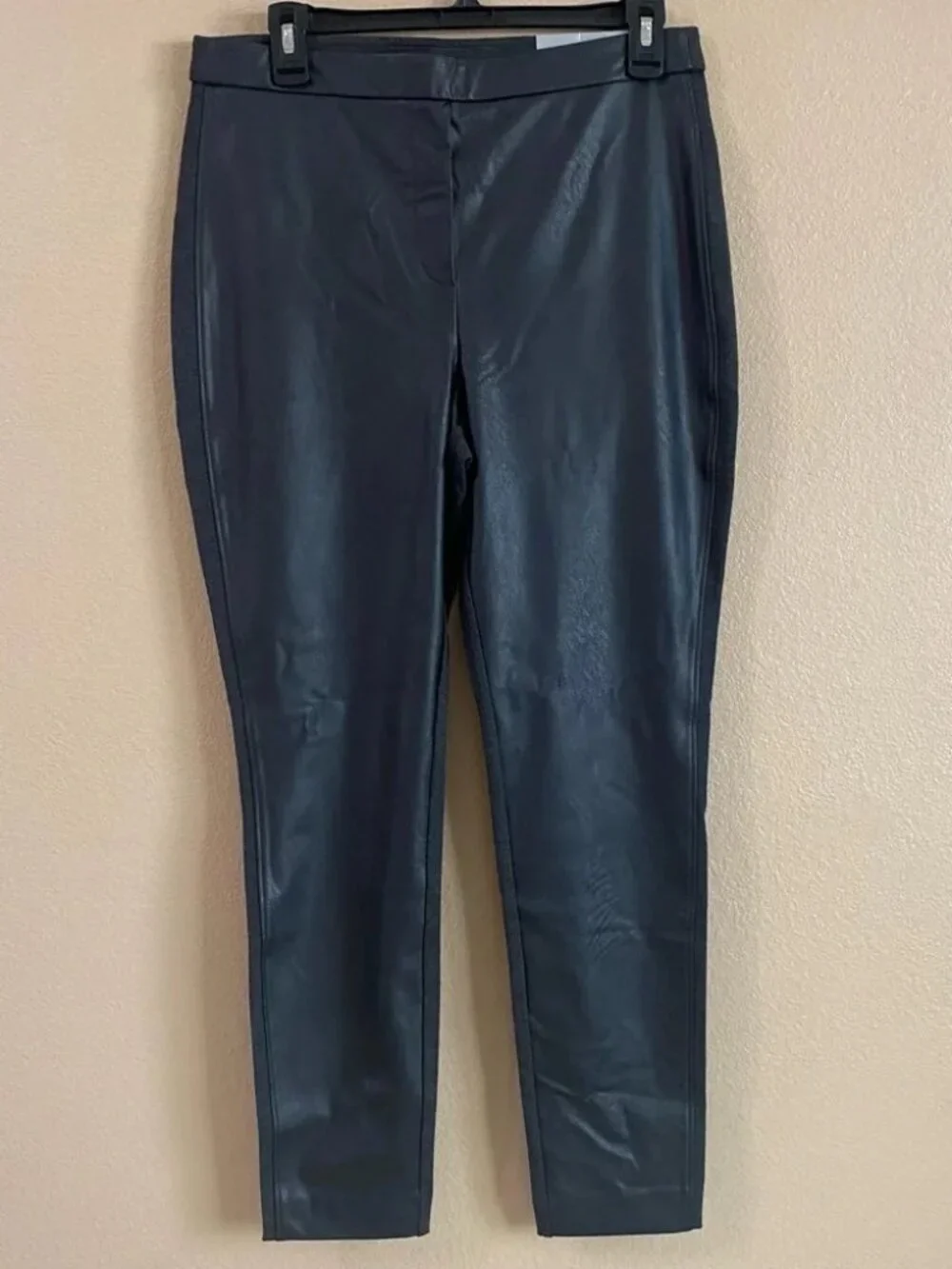 NWOT Chicos Size 3 (XL 16) Smoky‎ Heather Gray Faux Leather Front Ponte Leggings